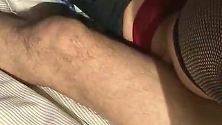 Naughty Stocking-clad Stepmom Plays with Her Shaved Pussy Asking El Dandy to Fuck Her in Dogging Style Like a Horny Slut