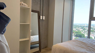 Behind the Scenes with 19 Year Old Teen with Huge Natural Tits, Dafne Michelle, and Andres Acosta