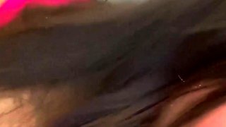 Amateur brunette double toying on webcam