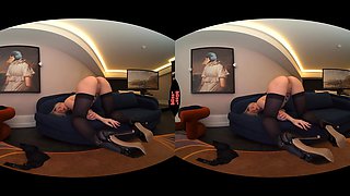 Stepsister Plays In Front Of Mirror