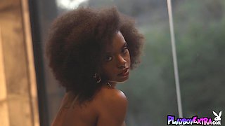Ebony teenager dropped off her slutty dress
