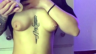 Small titted brunette amateur anal nailed at home