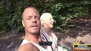 Public amateur MILF fucked outdoor after casting by sex date