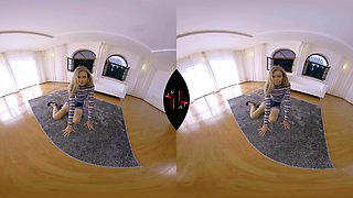 Kate Loves To Pose In Hose - Amateur Blonde Solo Stockings Virtual Reality Video