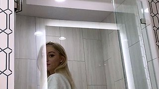 blonde teen pregnant girl has her pussy masturbated