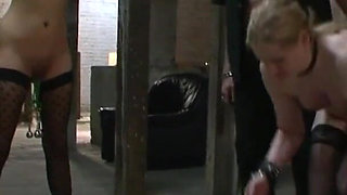 German deepthroat BDSM - Blonde slave