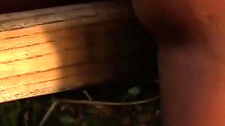 Amber Rubs Her Big Clit and Wet Pussy on Park Bench