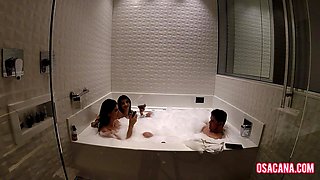 Bathtub Bath with Hot Amateur