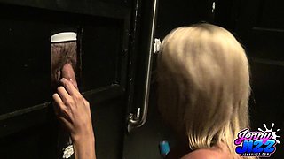 Glory hole blowjob blonde loves a bbc