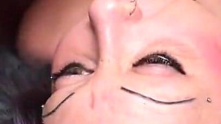 Blue Hair Tattooed Stepmommy Fucked and cum in mouth