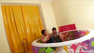 Homemade clip of horny pissing twinks in action