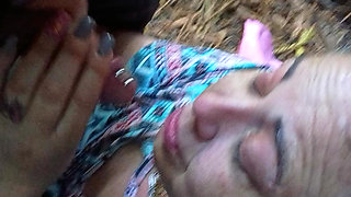 Blowjob inside a Redwood tree