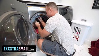 Exxxtra petite teen luvs frolicking hide and seek because she can fit into the washing machine