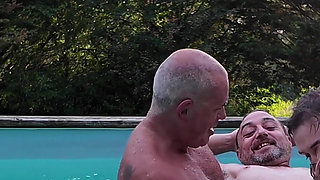 Afternoon Swimming Pool with Three Very Bisexual Guys