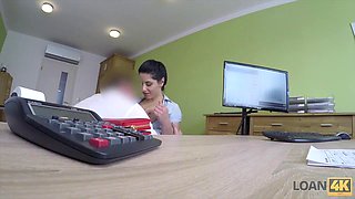 LOAN4K. Hottie is out of money so why she takes her clothes off: Blowjob, Anal  Brunette Porn