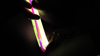 Hot Euro Coed Mira Glowstick Masturbation and Gaping