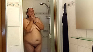 Fat BBW shows her natural body in the shower - Part 3