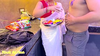 Indian Bhabhi's Big Natural Tits Get Fucked Rough Doggy Style For Happy Holi - Your Alisha