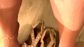 Stinky Shoe Foot Fetish with Mature British Granny in LBD & Heels - Big Natural Tits Amateur Homemade