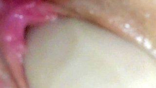 Playing with an Oiled Pussy Close-up