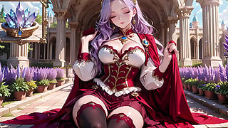 Lazy Coronation on the Golden Throne, Red & White Haute Couture is Insane!