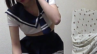 Boobs in Too Short Student Uniform. Thighs and Legs in Mini Skirt. Wedgie Thong Panties. Japanese Girl's Sultry Cleaning Room
