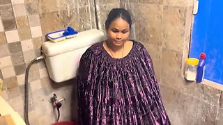 Hot Indian Neighbour Fucked Hard in Bathroom - Rough Doggy Style & Loud Moaning