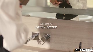 Sexy Slim Buxom Blonde MILF Casca Akashova Gets Hold Of the Detective's Young Dick