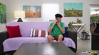 BANGBROS - Blonde MILF Gigi Dior Slurps Her Stepsons Big Dick, Then Gets A Dripping Creampie