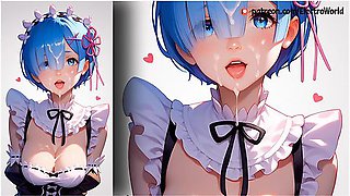Rem From Re Zero In A Maid Costume Will Service Your Cock To The Full! - Car Toon