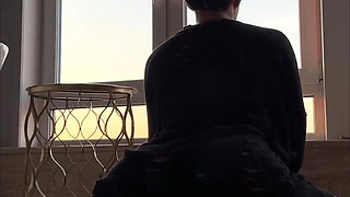 Beautiful teasing yoga in red panties ass