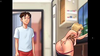 Horny MILF Crystal Creampies 18 Year Old School Boy in Summertime Saga