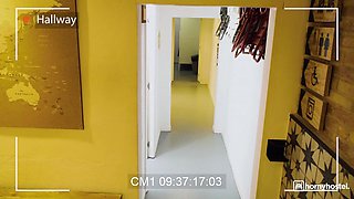 Secret Hostel Admirer: Gorgeous Redhead Babe in Lace Blue Lingerie Mini Vampp dicked by Tommy Cabrio Part 2