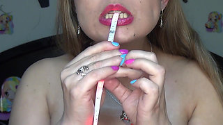 Deepthroat to a Colored Electric Tape...