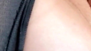 Slutty Woman Masturbates Her Shaved Pussy with a Dildo in Torn Pantyhose and Orgasms Close-up