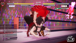 Lesbian Battle BDSM Hentai Game Ep.2 Lesbian Tomboy Defeated Had to Squirt Non Stop on a Bondage Device!
