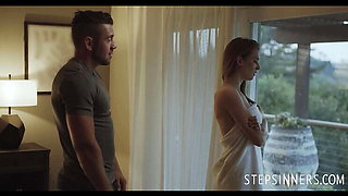 Desperate Step-Sister Ashley Lane Drops Towel For Step-Brother - Secret Blowjob Cheating