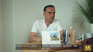 Cuck4k. horny medic massaged her cunny... in front of spouse