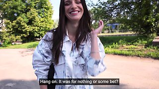 Public Agent Czech babe hardcore sex outdoors POV blowjob