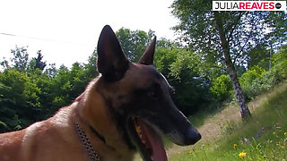 Anal fuck in the forest there is loud moaning and screaming