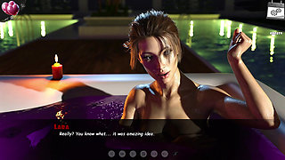 Blazing Boundaries 15 - Miranda & Lara Double Tease Mike's Cock in the Hot Tub