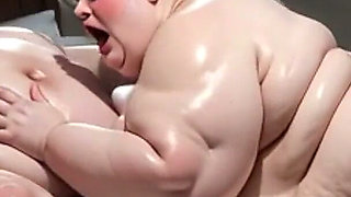 Huge SSBBW Gets Her Feet Licked by Another SSBBW - Very Horny Session