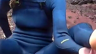 Salty Wetsuit Toe Sucking Slut