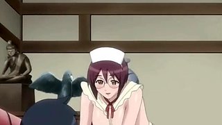 Anime schoolboy defiles two horny hentai girls, as an audience of students observe