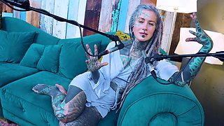 I talk about U - uncomfortable - ASMR podcast SFW talking goth skinny girl dreadlocks tattoo model inked girl