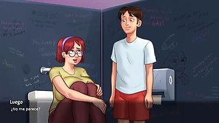 Summertime Saga Sex: College Girl Fucks Best Friend and Hot Teacher