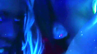 Glow-in-the-dark Dildo - Fishnet Blonde and Brunette Play Under Blacklight
