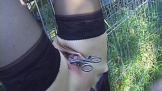Mature MILF Strapped in Fishnets for Wild Bondage Tease