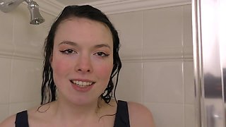Swimming Champ Gets Humped Sucked With POV Bathroom Passion
