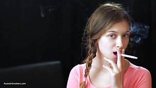 Sexy Russian Temptress Smoking Cigarette Coastal Breeze